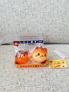 Japan Ibloom Kawaii Cat Takoyaki Squishy Duo - Orange